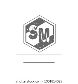SM  Initial Handwriting logo template vector