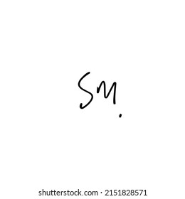 Sm initial handwriting logo vector