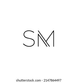 Plantilla de logotipo inicial de la carta de SM