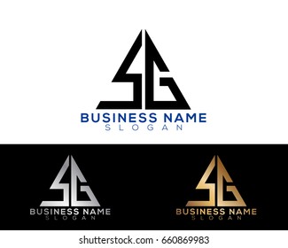 sm initial letters linked triangle shape logo
