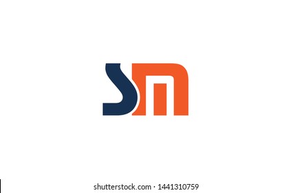 Logo-Design-Vorlage für SM-Anfangsbuchstaben