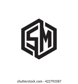 Sm Initial Letters Looping Linked Hexagon Stock Vector (Royalty Free ...