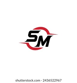 SM logotipo inicial concepto fresco y elegante para la exportación o el logotipo de juegos como su inspiración