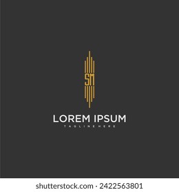 SM initial monogram business logo
