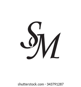 SM initial monogram logo