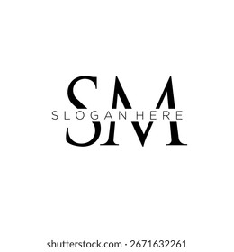 SM Initial Monogramm Logo mit Business Style Design