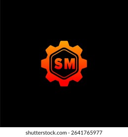 SM Initials Tech Logo Vector Art Icons and Graphics