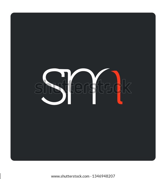 Sm Joint Logo Line Letter Logo Stock Vector Royalty Free