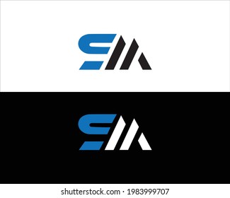 Plantilla de diseño de logotipo inicial de la carta SM.