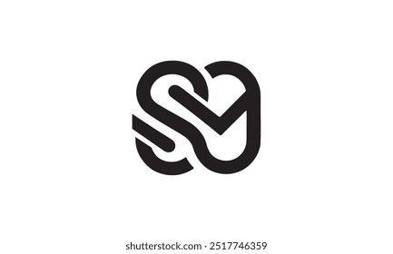 SM Letter Initial Logo Design Template Vektorgrafik, SM Monogramm, SM Letter Logo, MS Logo, 
