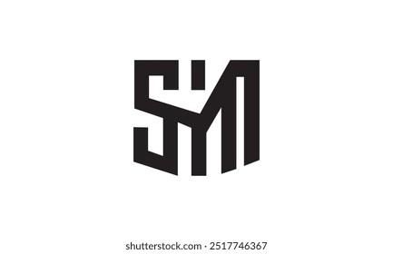 ILUSTRACIÓN VECTORIAL inicial de la Plantilla del diseño del logotipo de la letra del SM, monograma del SM, logotipo de la letra del SM, logotipo del ms, 