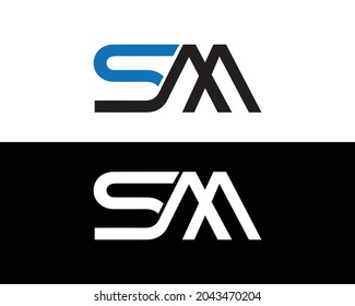 SM Letter Initial Logo and Icon Design Template.