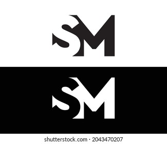 SM Letter Initial Logo And Icon Design Template.