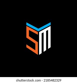 Diseño creativo del logotipo de la letra SM con gráfico vectorial