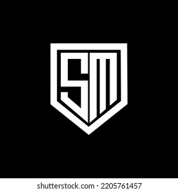 Sm Letter Logo Design Black Background Stock Vector (Royalty Free ...