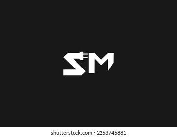 Diseño de logotipo de carta SM con logotipo moderno creativo