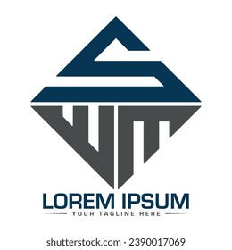 Design für Logos mit SM-Buchstaben, kreatives und professionelles Logo-Design