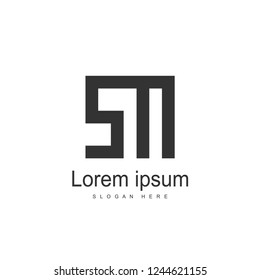 SM Letter logo design. Initial letter logo template