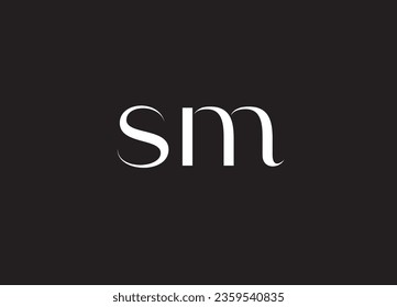 sm letter logo design and initial logo design