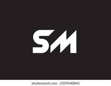sm letter logo design and initial logo design