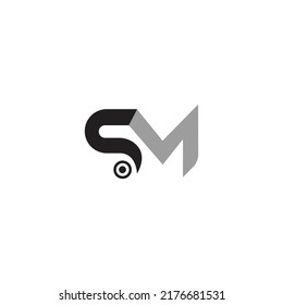 Logo-Design-Vektorgrafik für SM-Buchstaben