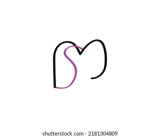 Plantilla de vector de diseño de logotipo de carta SM