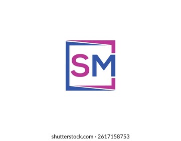 SM letter logo design with vector icon template