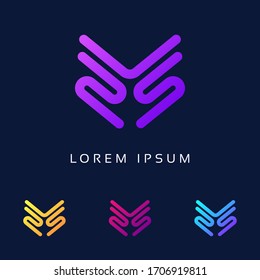 SM Letter logo Minimal design. creative Unique SM monogram Icon symbol.