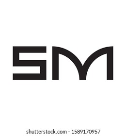 SM letter logo template vector icon design