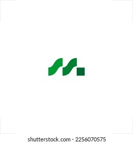 SM letter M wave logo design