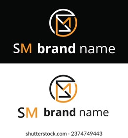 sm letter mark logo design,  project,  icon, illustration, vector stock