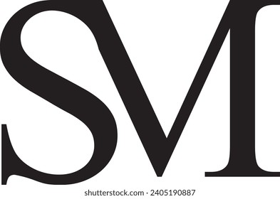 Diseño de logotipo moderno para letras SM