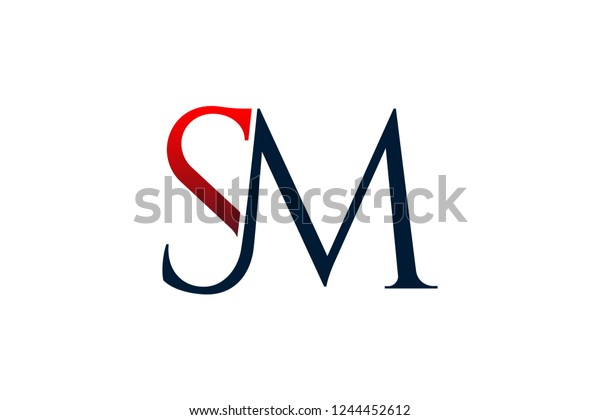 Sm Letters Logo Design Luxury Professional Stock Vector Royalty Free 1244452612