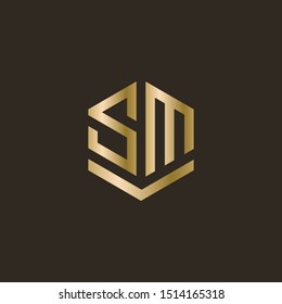 SM letters logo. Vector illustration.