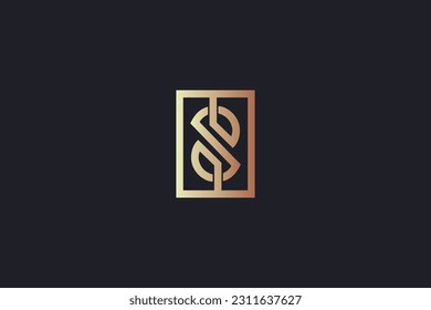Estilo de línea SM diseño creativo moderno de marca de oro ilustración tipografía, estilo de línea sm, estilo de línea ms, elegante ms, sm dorden iniciales