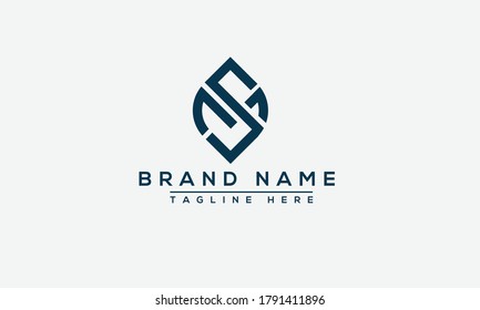 Elemento de promoción de marca gráfica vectorial de plantilla de diseño de logotipo SM.