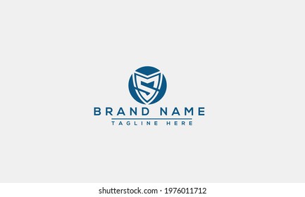 SM Logo Design Template Vector Graphic Branding Element.