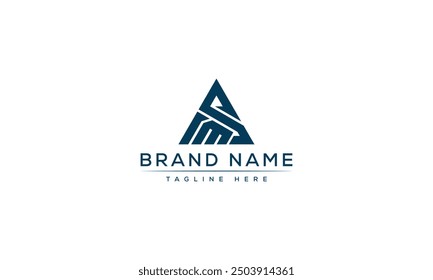 SM logo Design Template Vector Graphic Branding Element.