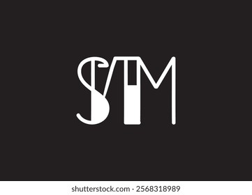 SM Logo Design Template Vector Graphic Branding Element.
