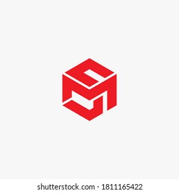 SM Logo-Design. Vektorgrafik.