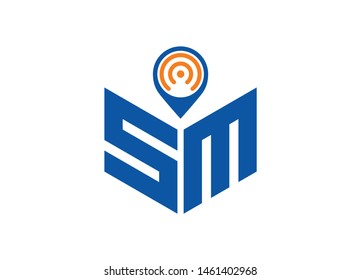 SM Logo, SM letter logo design, 