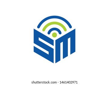 SM Logo, SM letter logo design, 