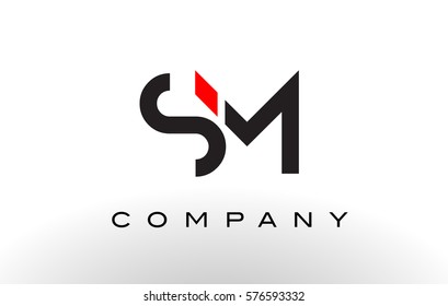 Sm Logo Letter Design Vector Red Stock Vector Royalty Free