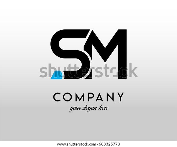 Sm Logo Letter Design Vector Blue Stock Vector (Royalty Free) 688325773