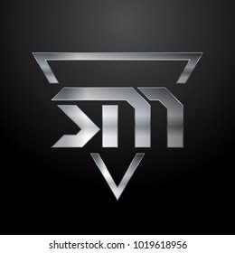 SM Logo, Metal Logo, Silver Logo, Monogram, Polygon
