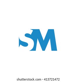 Logo de SM. Elemento de carta de promoción de marca gráfica vectorial. Fondo blanco