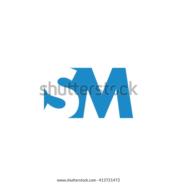 Sm Logo Vector Graphic Branding Letter Stock Vector Royalty Free