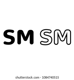 SM mark icon, isolated on white background