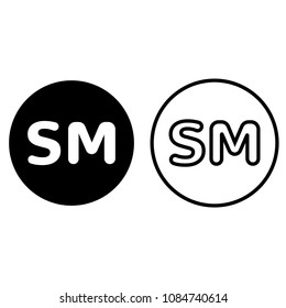 SM mark icon, isolated on white background