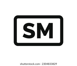 SM mark icon isolated on white background